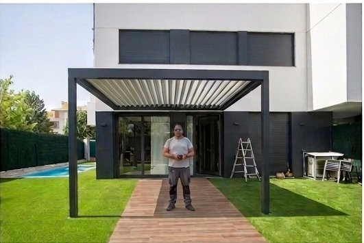 Pérgola bioclimática de aluminio NATERIAL adosada - Imagen 1