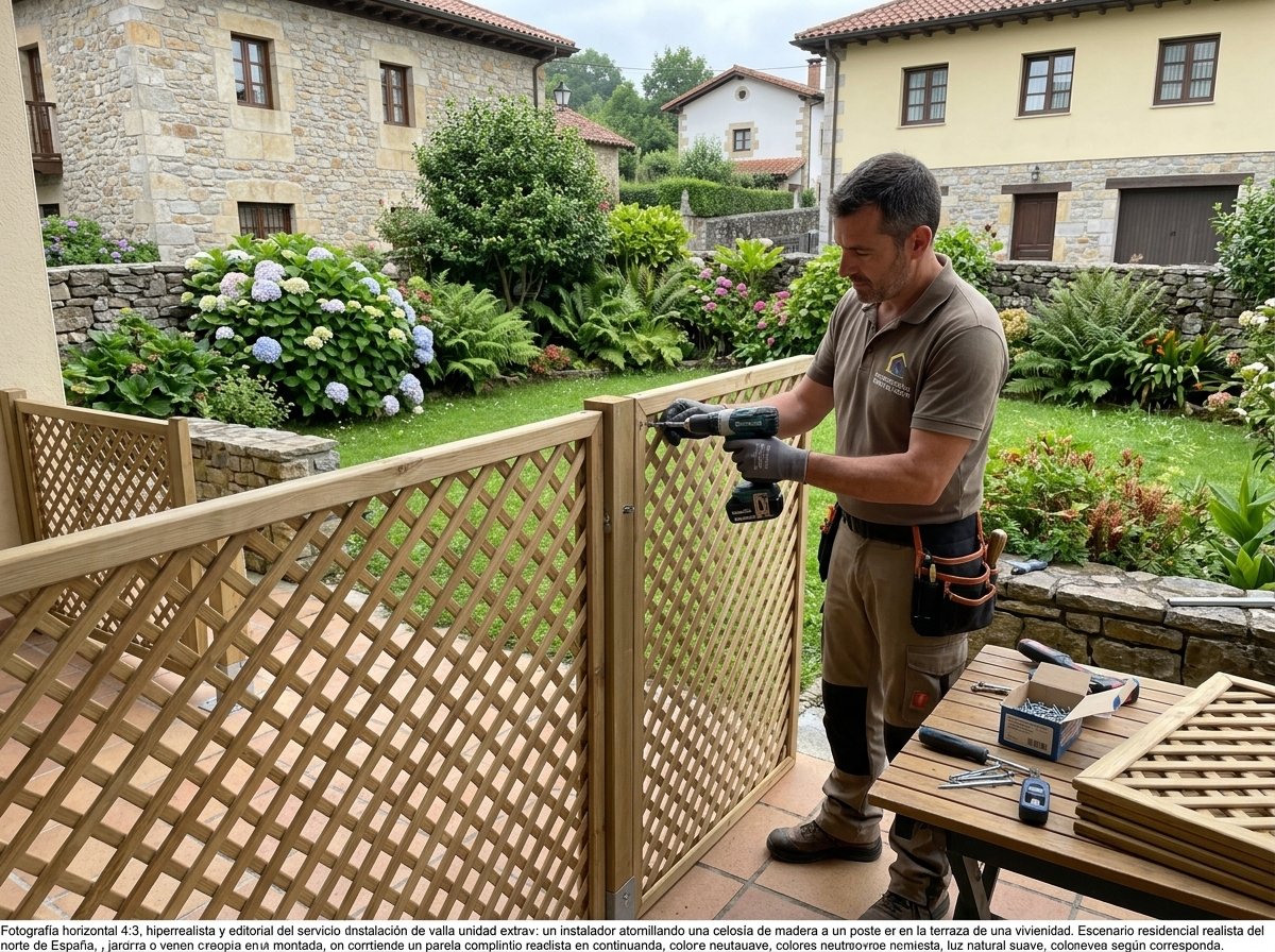 Instalación de celosía o valla madera unidad extra