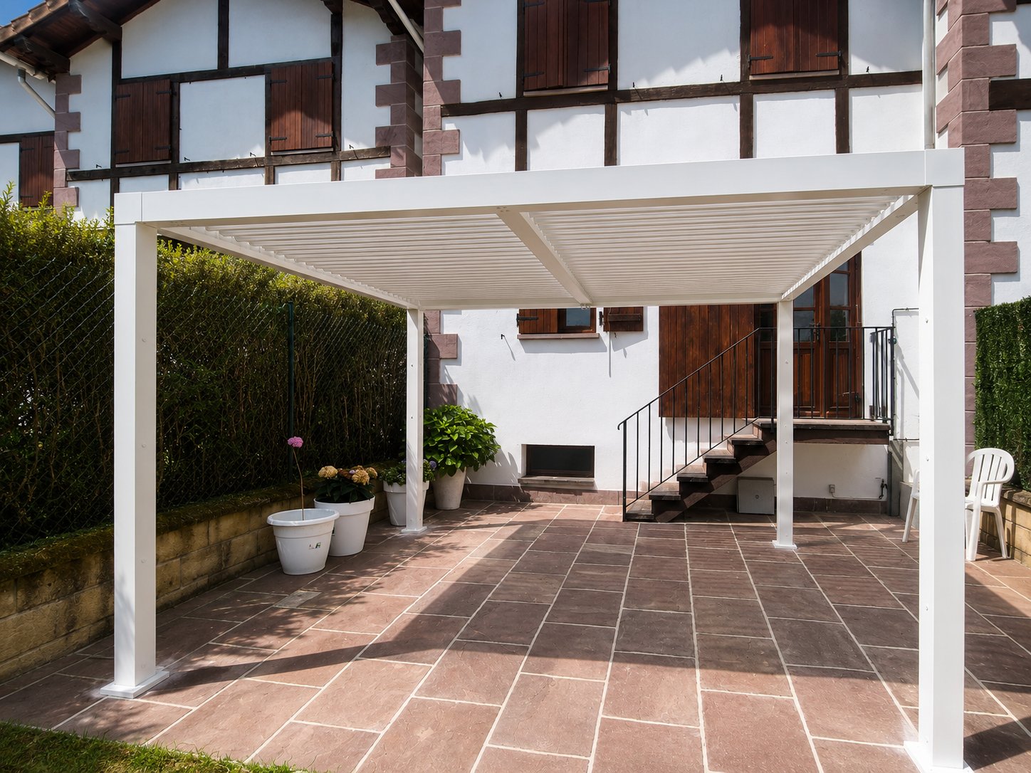 pergola bioclimatica de aluminio naterial origin blanca