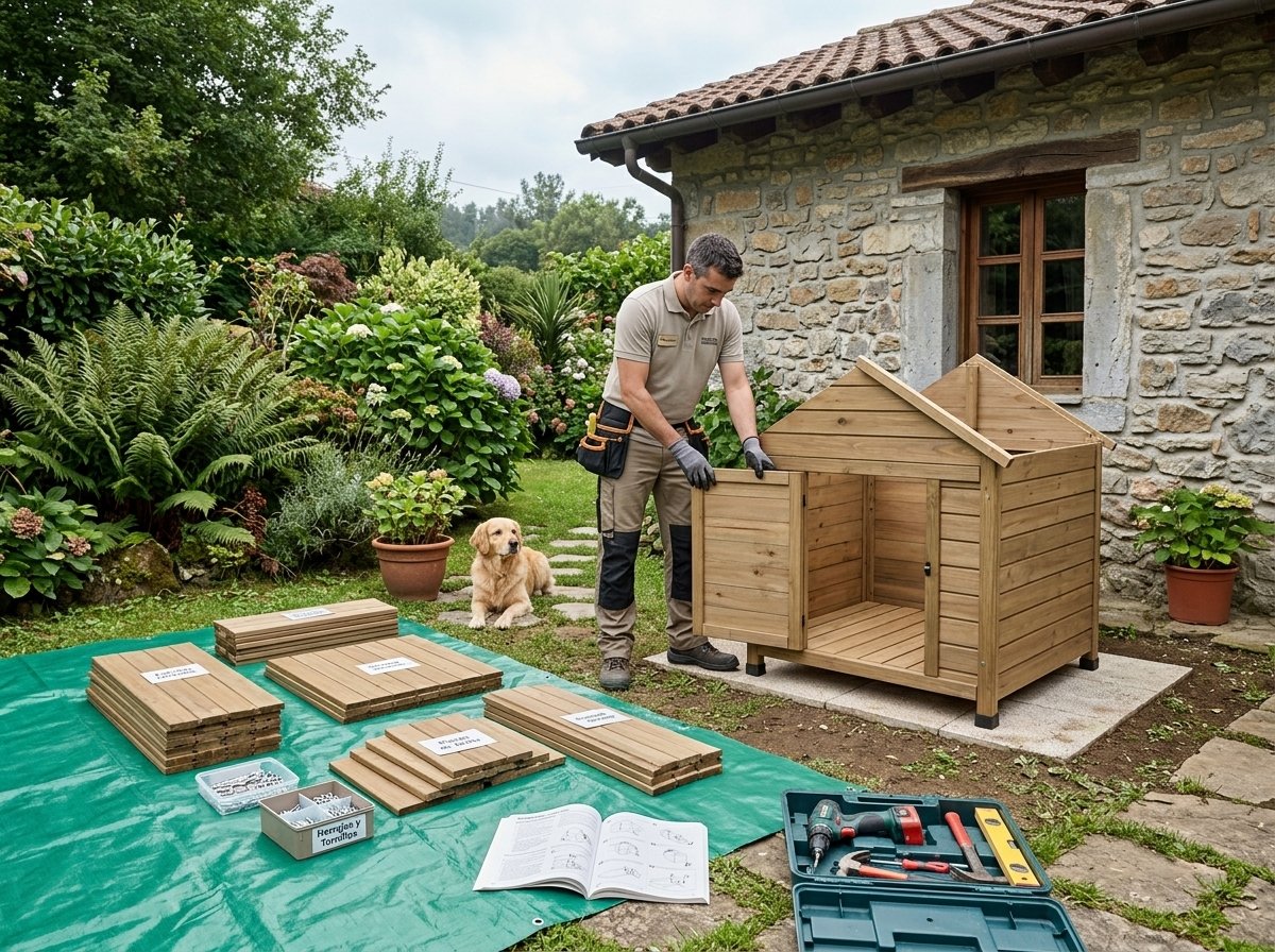 Instalación de caseta de perro