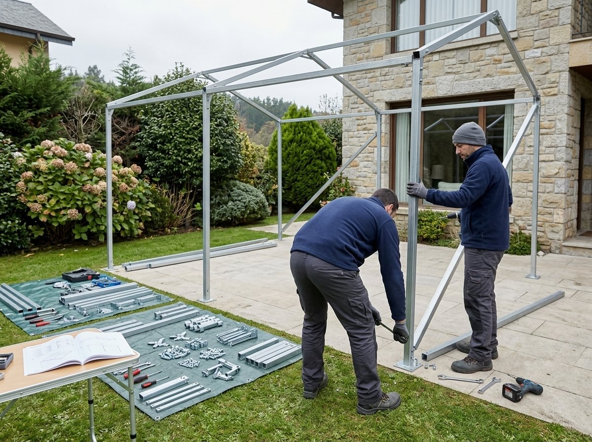 Instalación de carpa de acero
