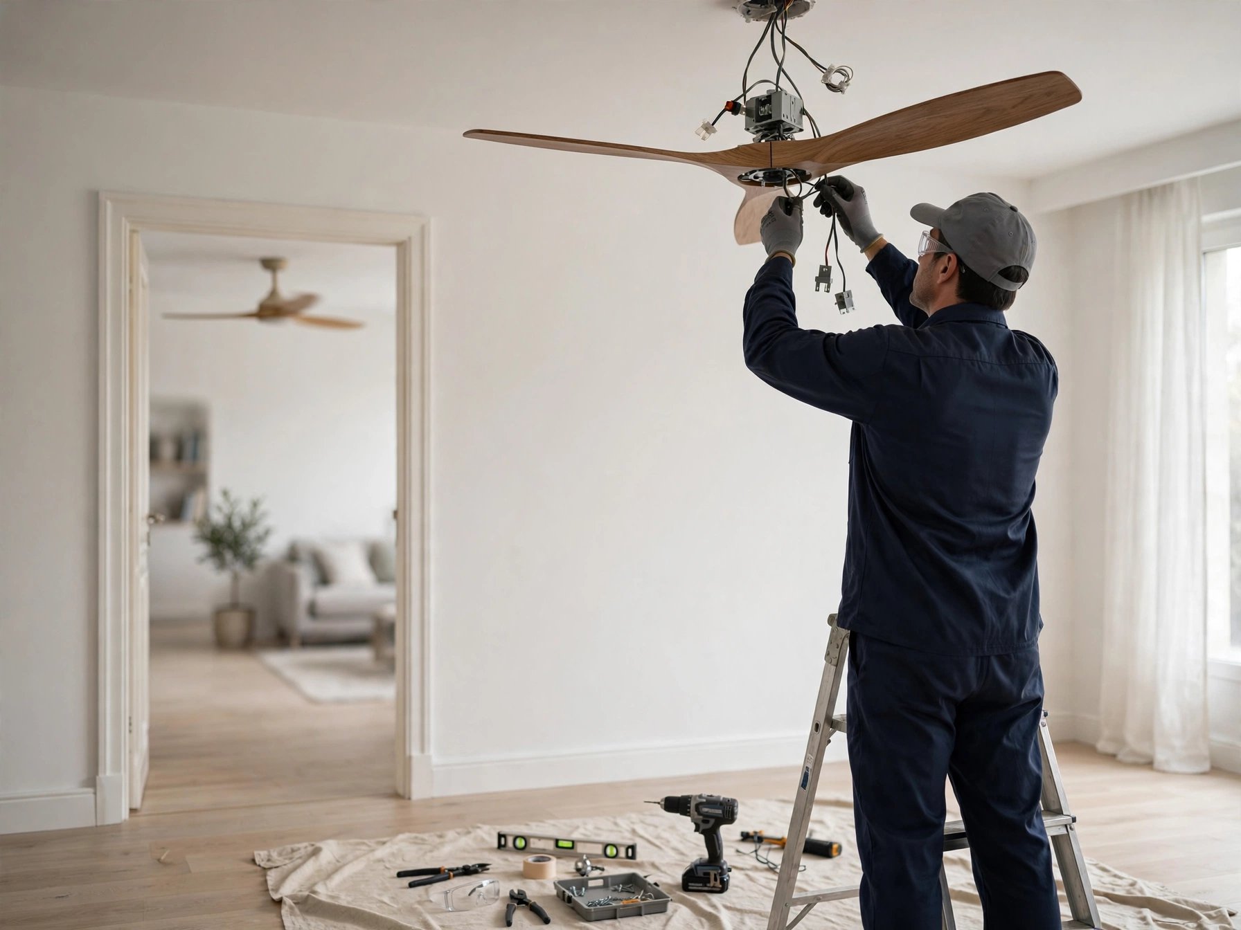 Instalación de ventilador de techo segunda unidad y siguientes